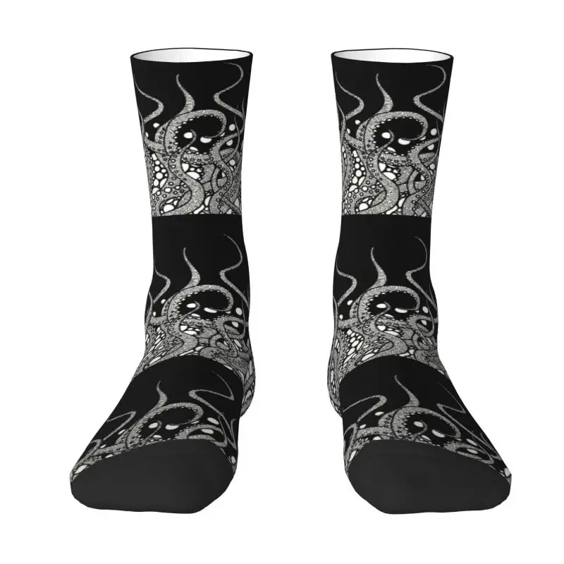 Cute Printed Horror Monster Tentacles Cthulhu Socks for Women Men Stretch Summer Autumn Winter Crew Socks