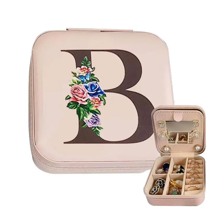 

Jewelry Storage Box PU Waterproof Jewelry Organizer Multifunctional Portable Studs Necklace Ring Jewelry Case Gifts For Womens