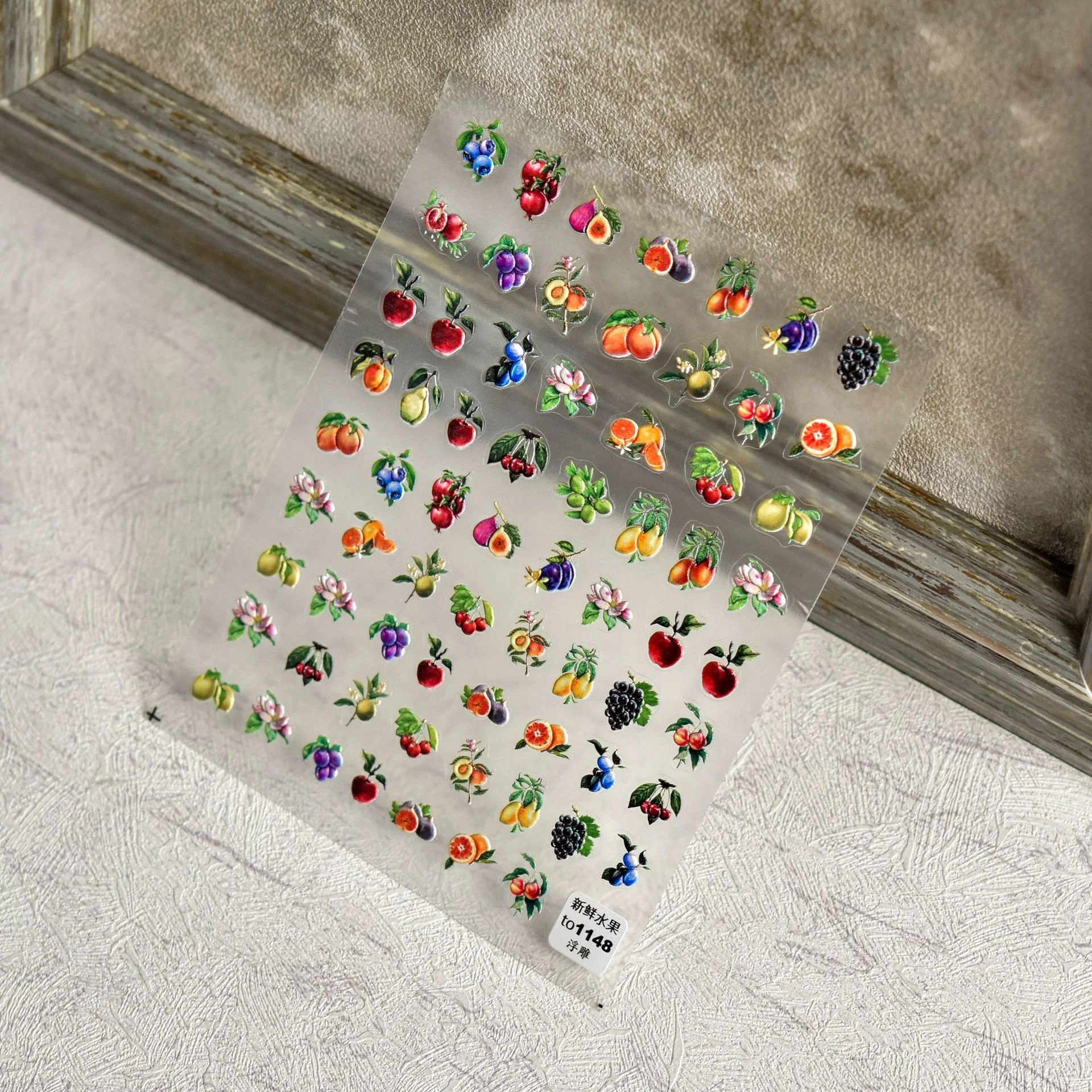 

Tomoni relief 1148 hot back glue cute nail sticker 5D nail sticker fresh fruit