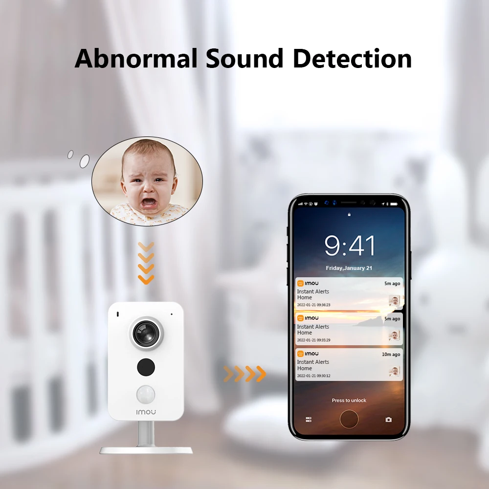 Imou Cube Внутренняя IP-камера Wi-Fi 1080P PIR Радионяня Интерфейс внешней сигнализации