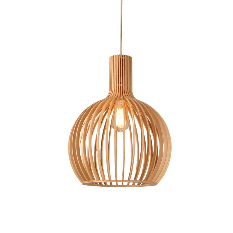 

Nordic Simple Class Wooden House Kithcen Living Room Bedside Coffee Shop Bar Natural White Black Netherland Popular Pendant Lamp