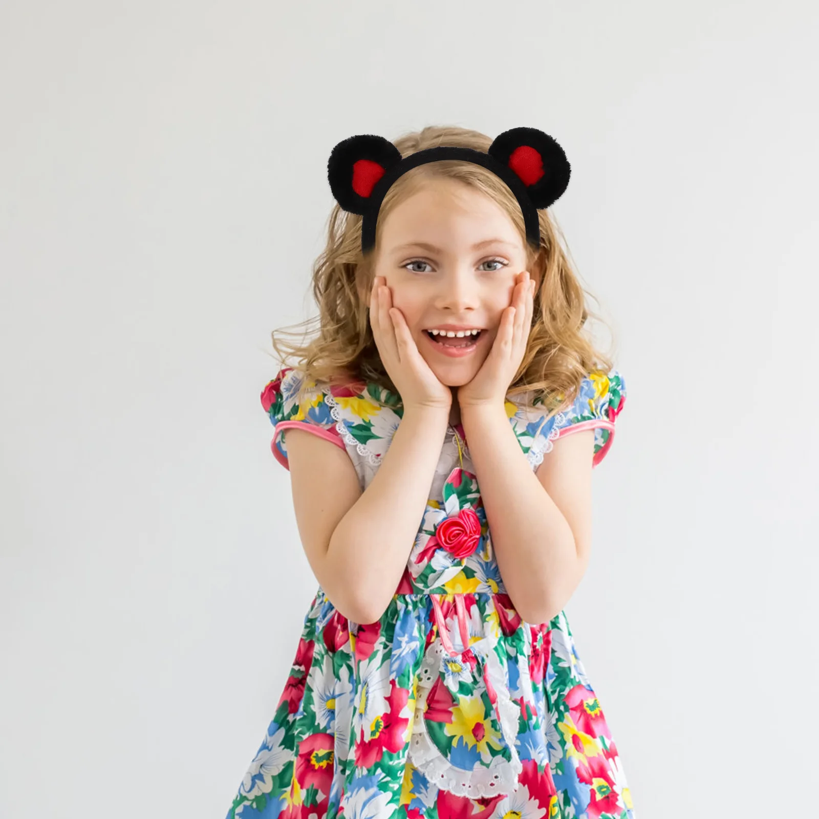 Повязка на голову с ушками бурундука и медведями красная бандана декор для волос