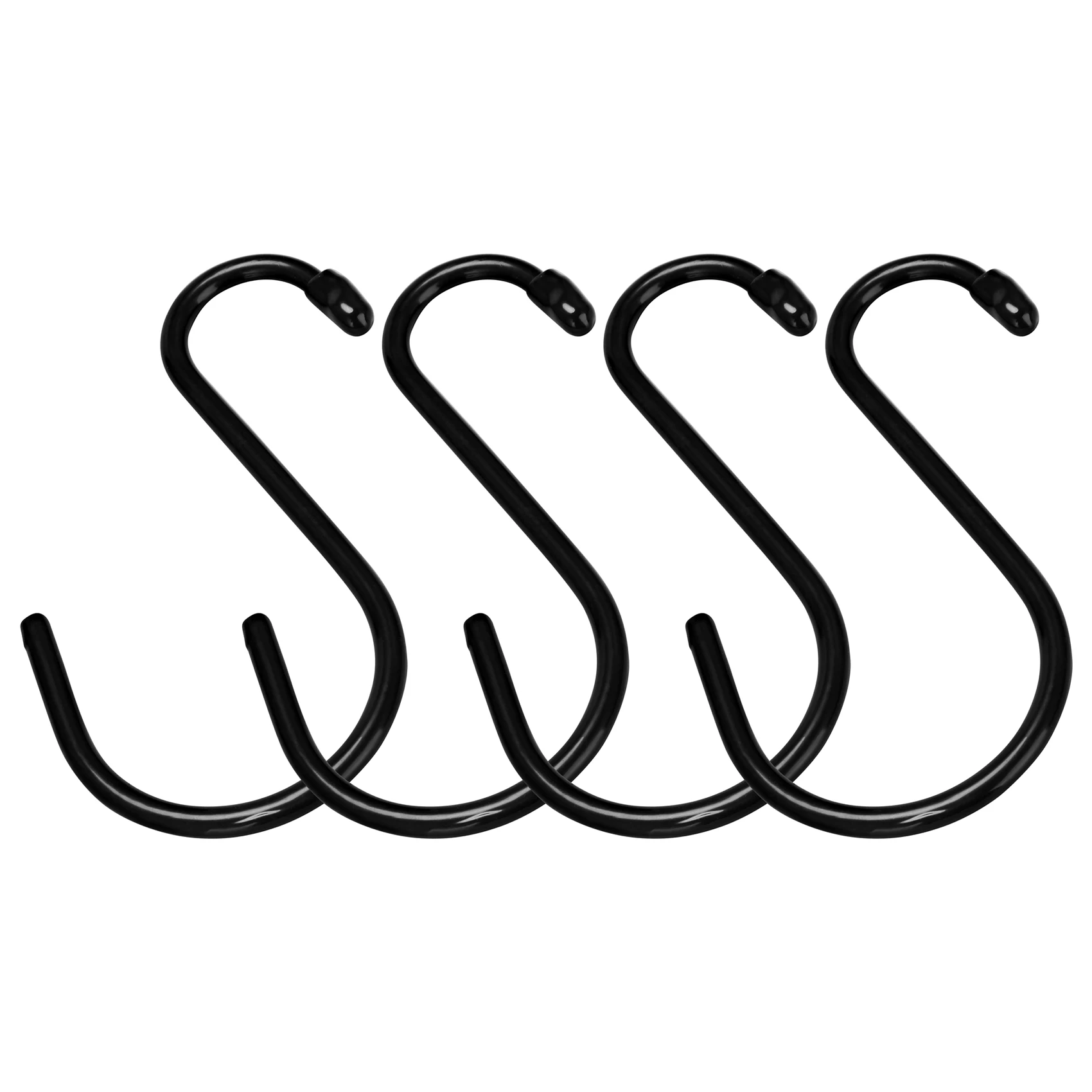 

4 Pack Large Vinyl Coated S Hooks 6 Inch Non Slip Heavy Duty S Hook for Hanging, Steel Metal Rubber Coated Closet