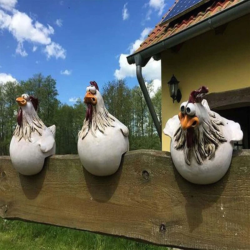 

Resin Rooster Statue Animal Figurine Sculpture Desktop Art Crafts Ornament for Indoor Outdoor Garden Yard Fence Decor 55KF