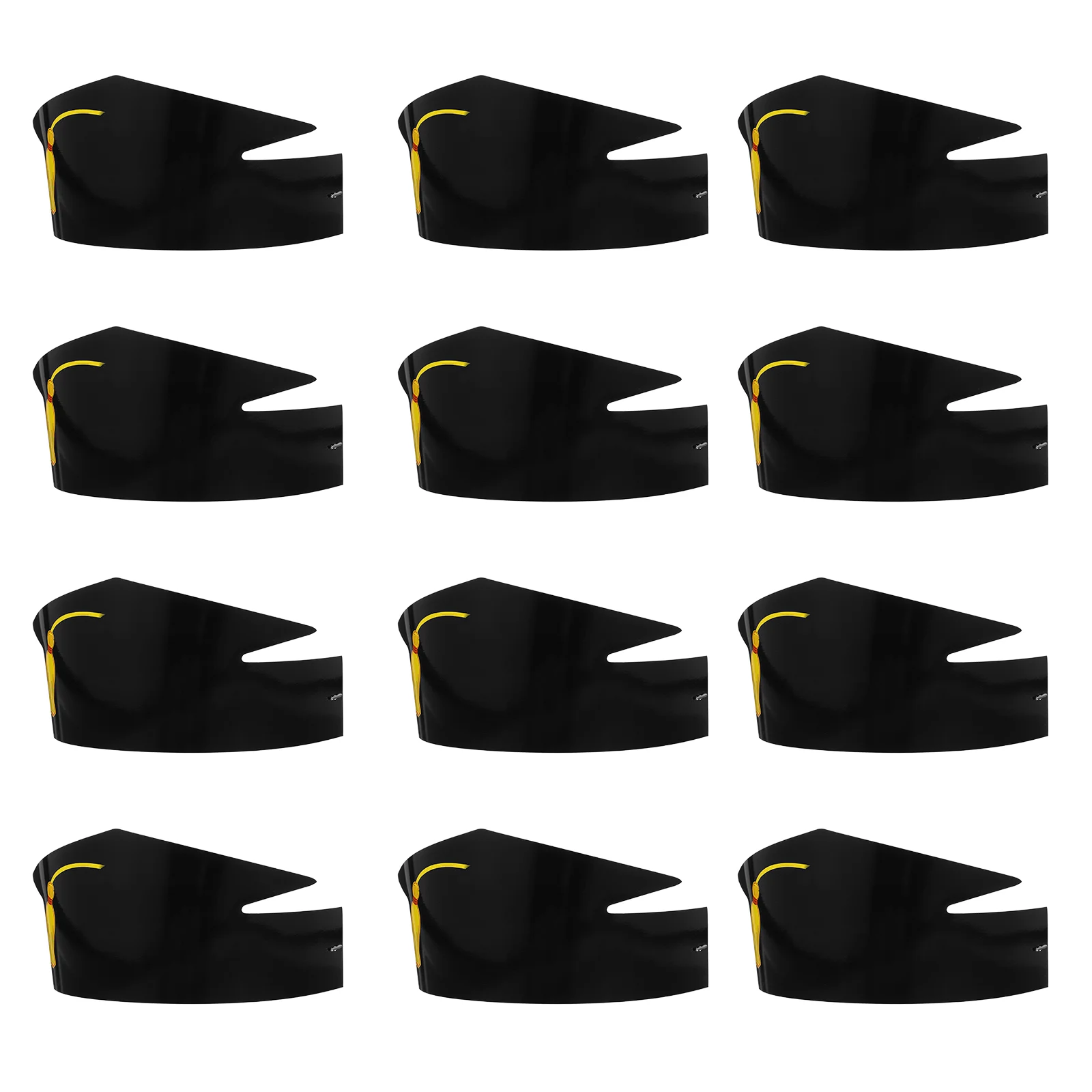 

12 Pcs Letter Decor Paper Hat Props DIY Graduation Hats Caps Care 35X10CM Craft Black Party Adorns Preschool