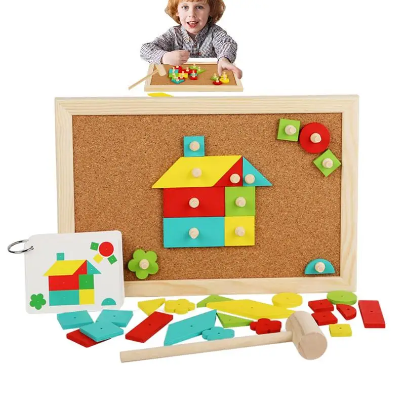 

Пазлы Peg для малышей, геометрические пазлы, доска Монтессори, Ранние развивающие игрушки для детей, подарок на Рождество и день рождения
