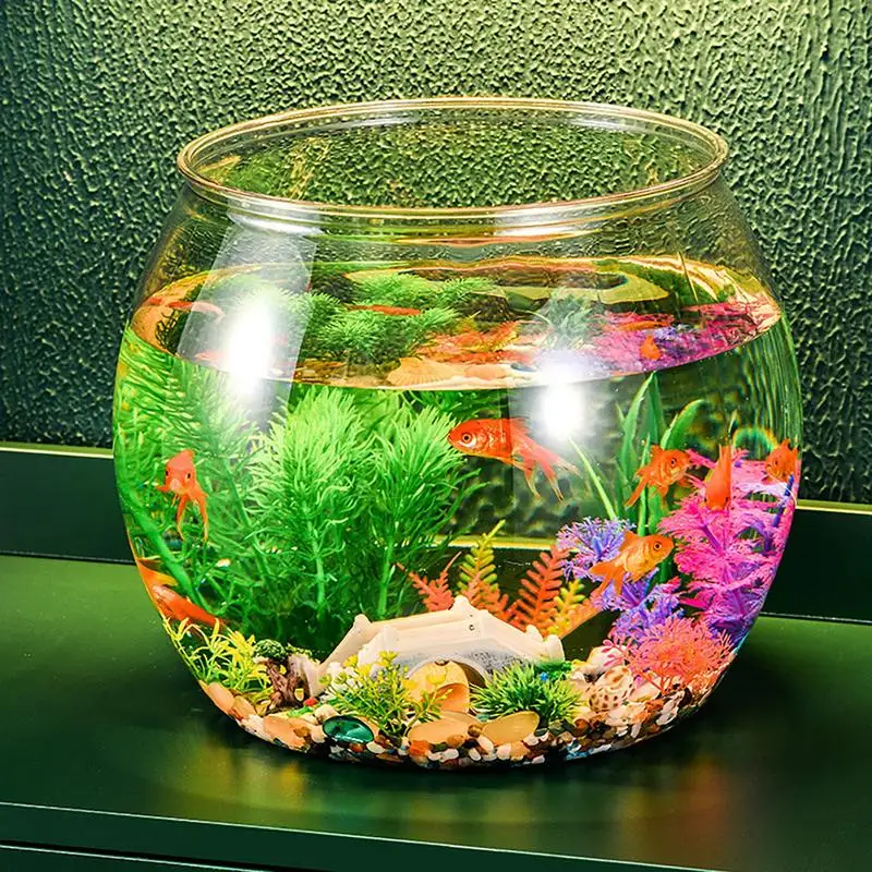 

Fish бачок чаша аквариумный контейнер для аквариума, центральный столик, мини-украшения для аквариума, бетта, круглая банка, аксессуары для домашнего декора