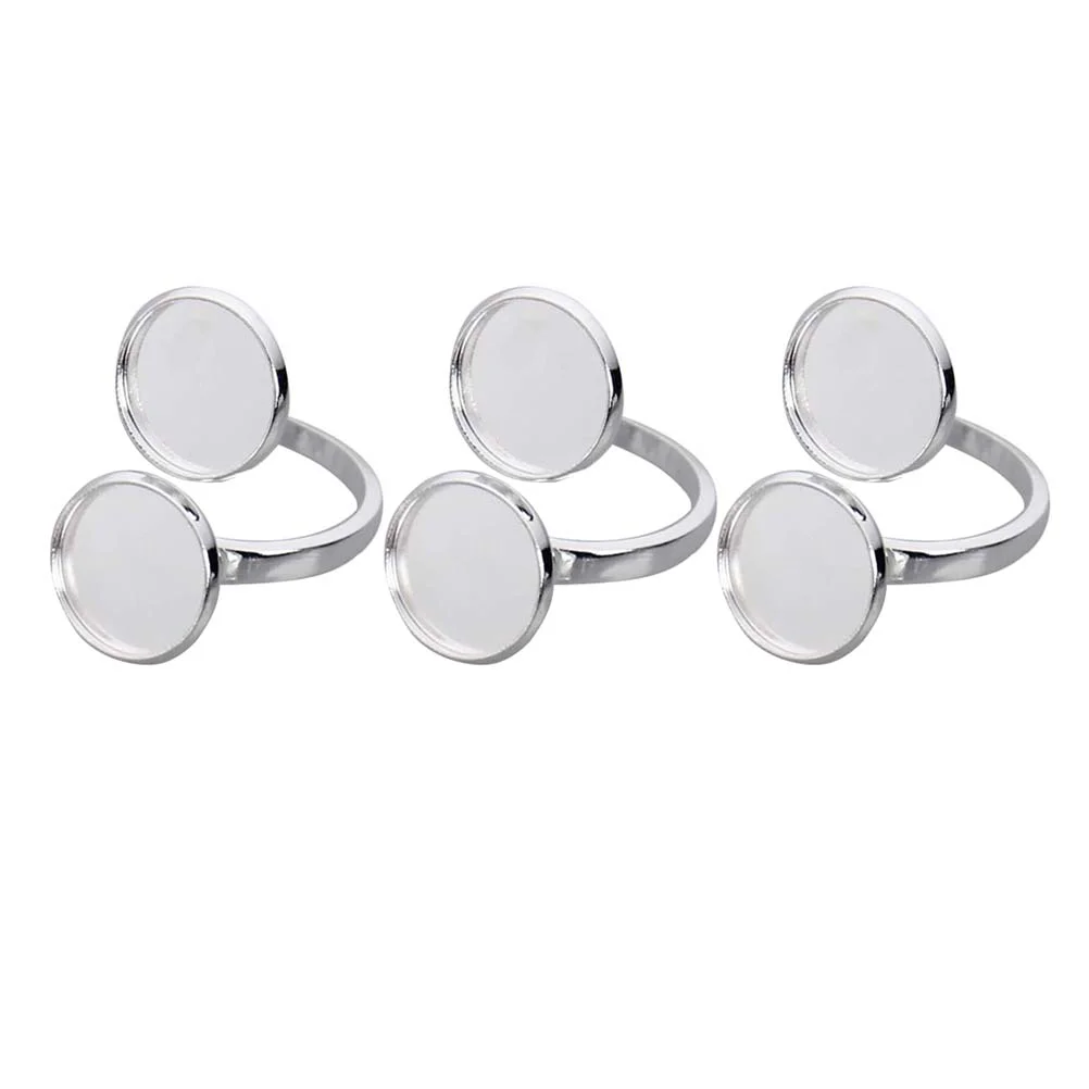

Ring Blanks Base Blank Bezel Tray Jewelry Making Finger Adjustable Round Rings Diy Silverflat Stainless Steel Setting Half