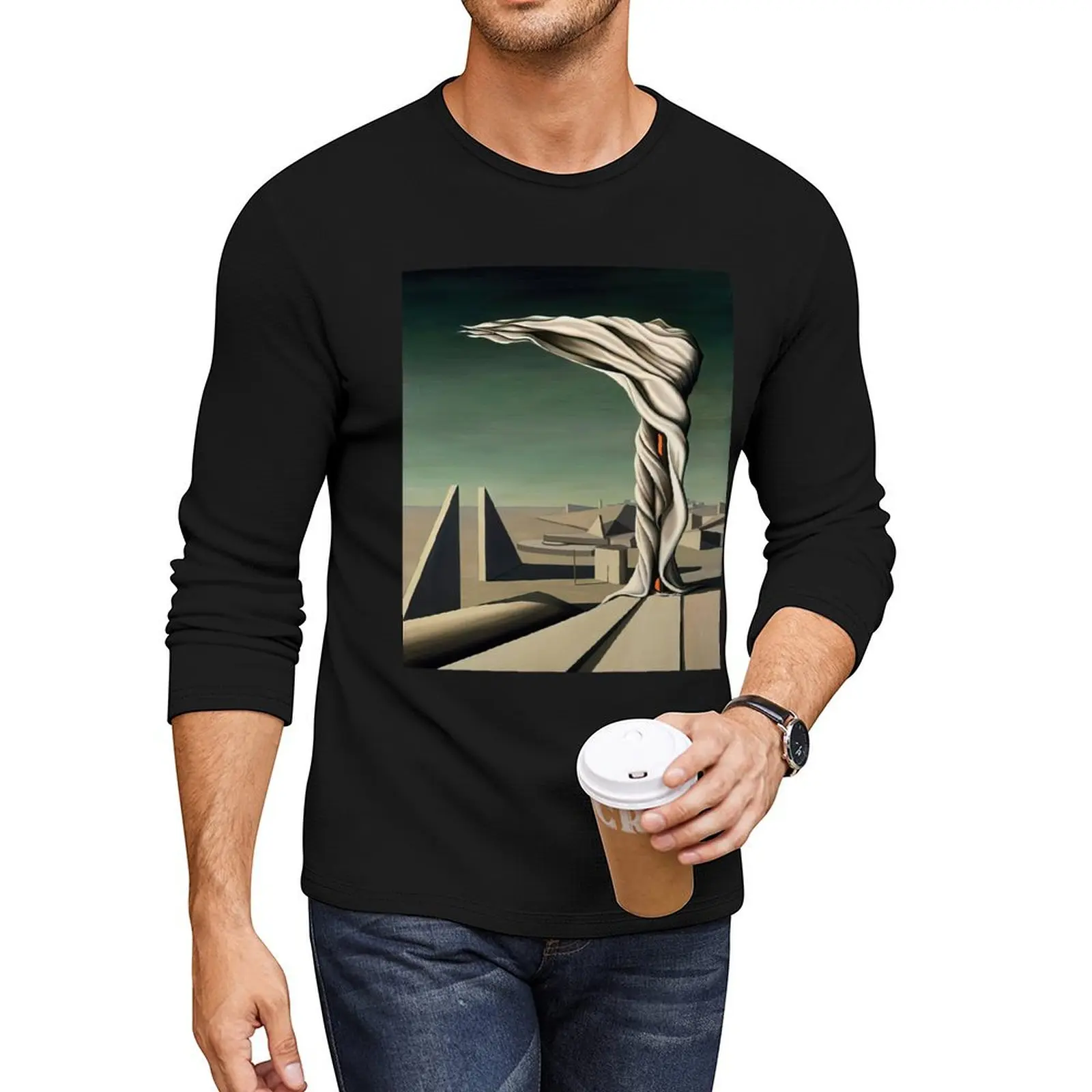 i-saw-three-cities-1944 - Kay Sage Long T-Shirt толстовка футболка с графикой черная облегающие