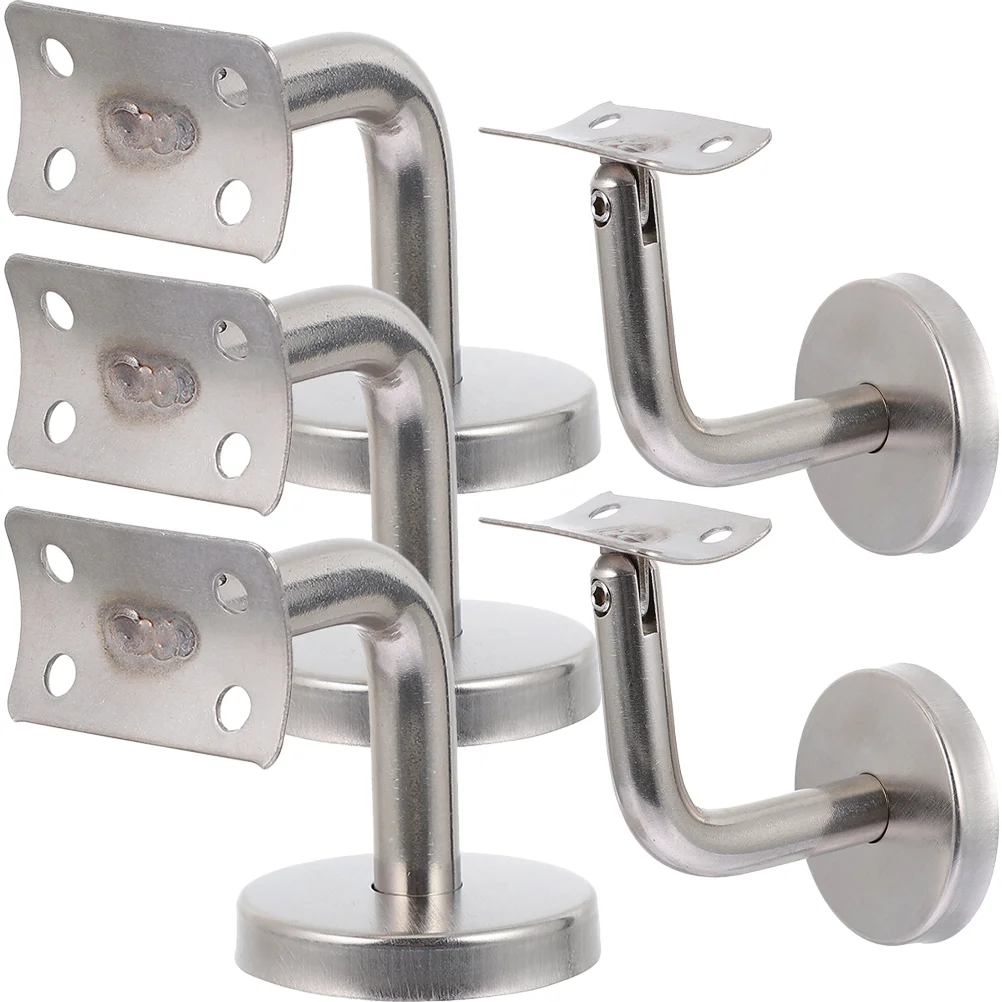 

5 Pcs Staircase Shelves Brackets Holder Railing Brackets Stainless Steel Holders Deck Indoor Stairs