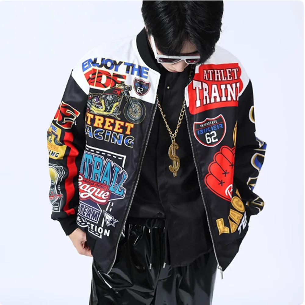 Свободная куртка для уличных танцев мужская уличная одежда костюм чо-хопа ночной