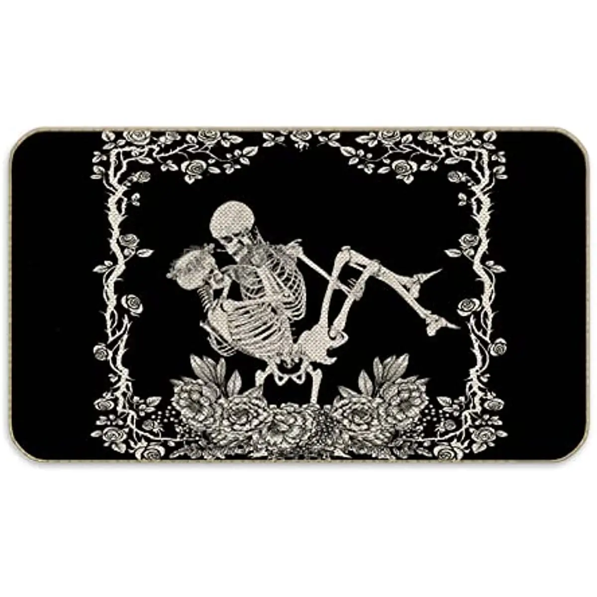 

Skull Kiss Bath Mat Gothic Skull Entrance Door Mat Skeleton for Girls Room Entrance,Entryway Door Mat Decor, Front Porch Mat