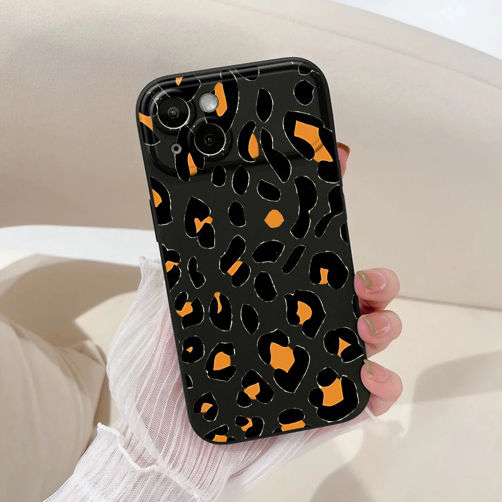 Чехлы для телефонов с леопардовым принтом iPhone 14 15 13 ProMax XR XS Max 7 8 Plus SE 12 11 роскошный