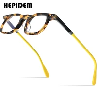 hepidem acetate glasses frame men retro vintage square eyeglasses women myopia optical prescription spectacles eyewear 9210