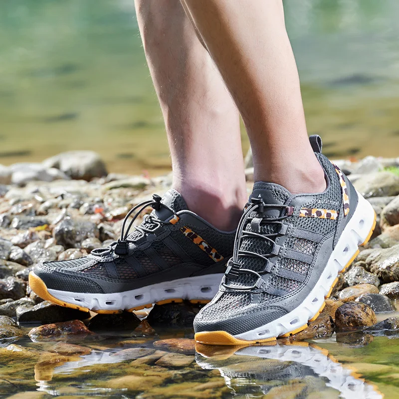 

Mens Mountain Trekking Shoes Summer Mesh Breathable Men Hiking Shoes Outdoor Men Sneakers Women Sport Shoes QuickDry Water Shoes