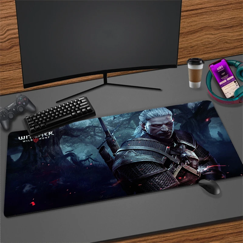 Большие игровые коврики с рисунком Lockedge The W-Witchers 3 коврик для мыши компьютерная