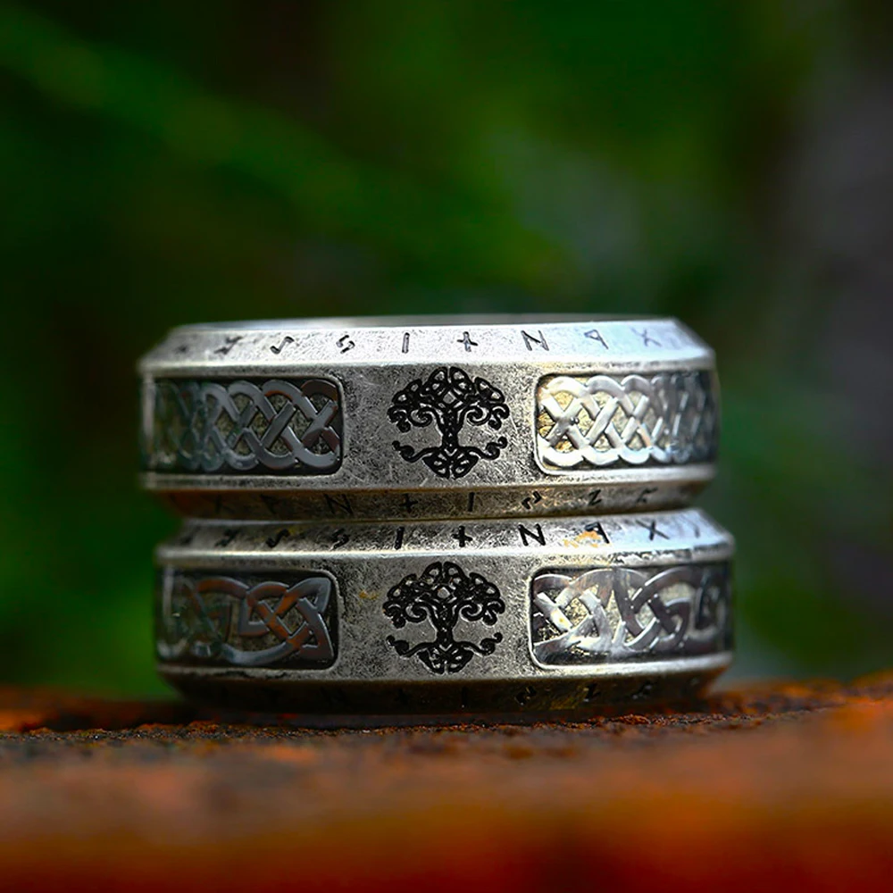

New Nordic Viking Tree of Life Rings for Men Women Vintage Odin Celtic Rune Ring Stainless Steele Punk Amulet Jewelry Wholesale