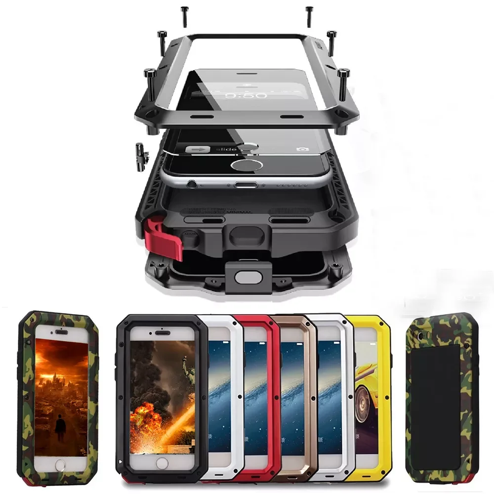 

Shockproof Phone Cases for iPhone 13 12 11 Pro XR XS Max 8 7 6 Plus 5s SE Waterproof Layers Hybrid Full Protect Case Phone Shell