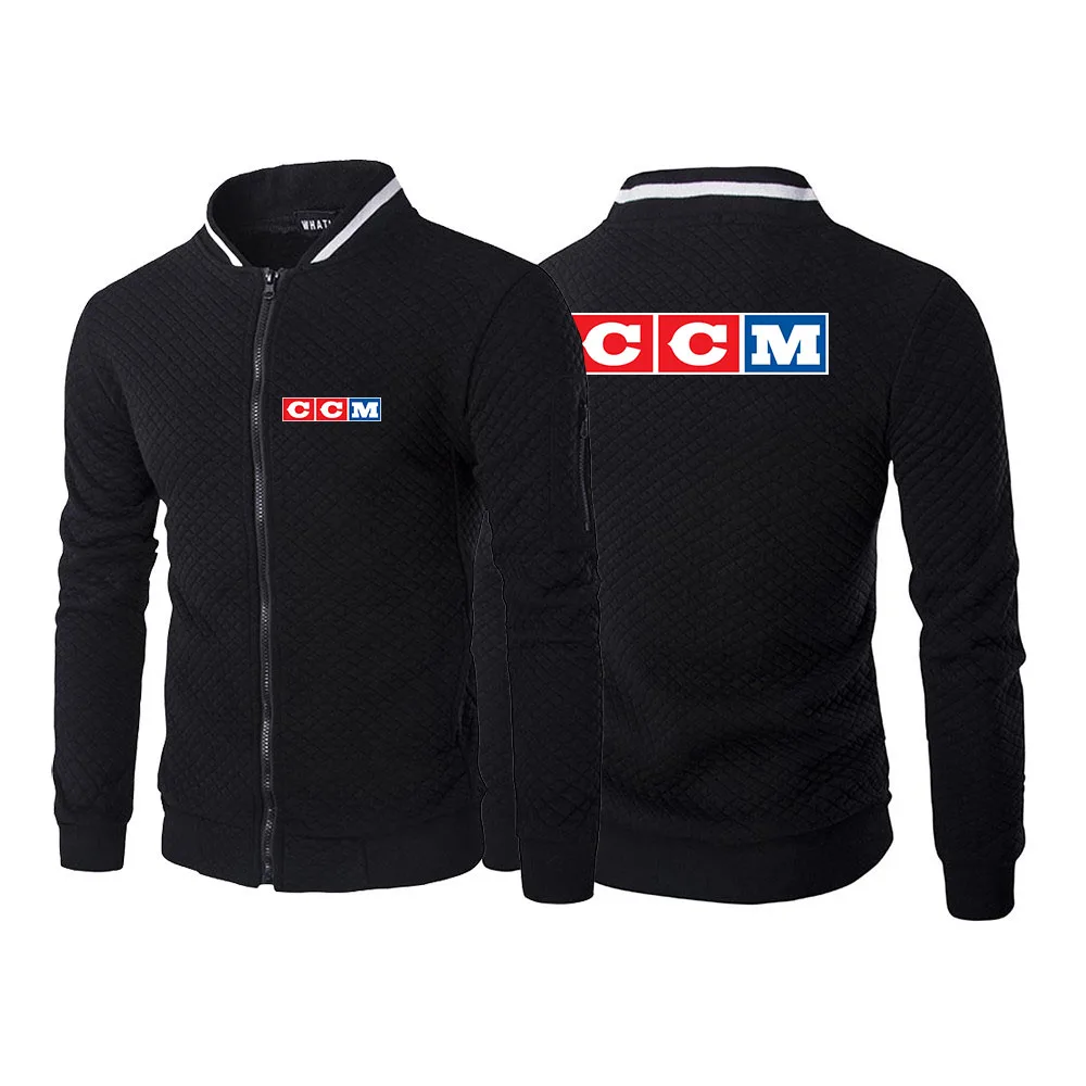 

CCM 2023 Spring and Autumn Brand New men's Sweatshirts diamond lattice color zipper collar coat Sweatshirt
