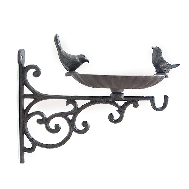 

European Style Cast Iron Garden Decor Vintage Metal Bird Feeder With Hooks