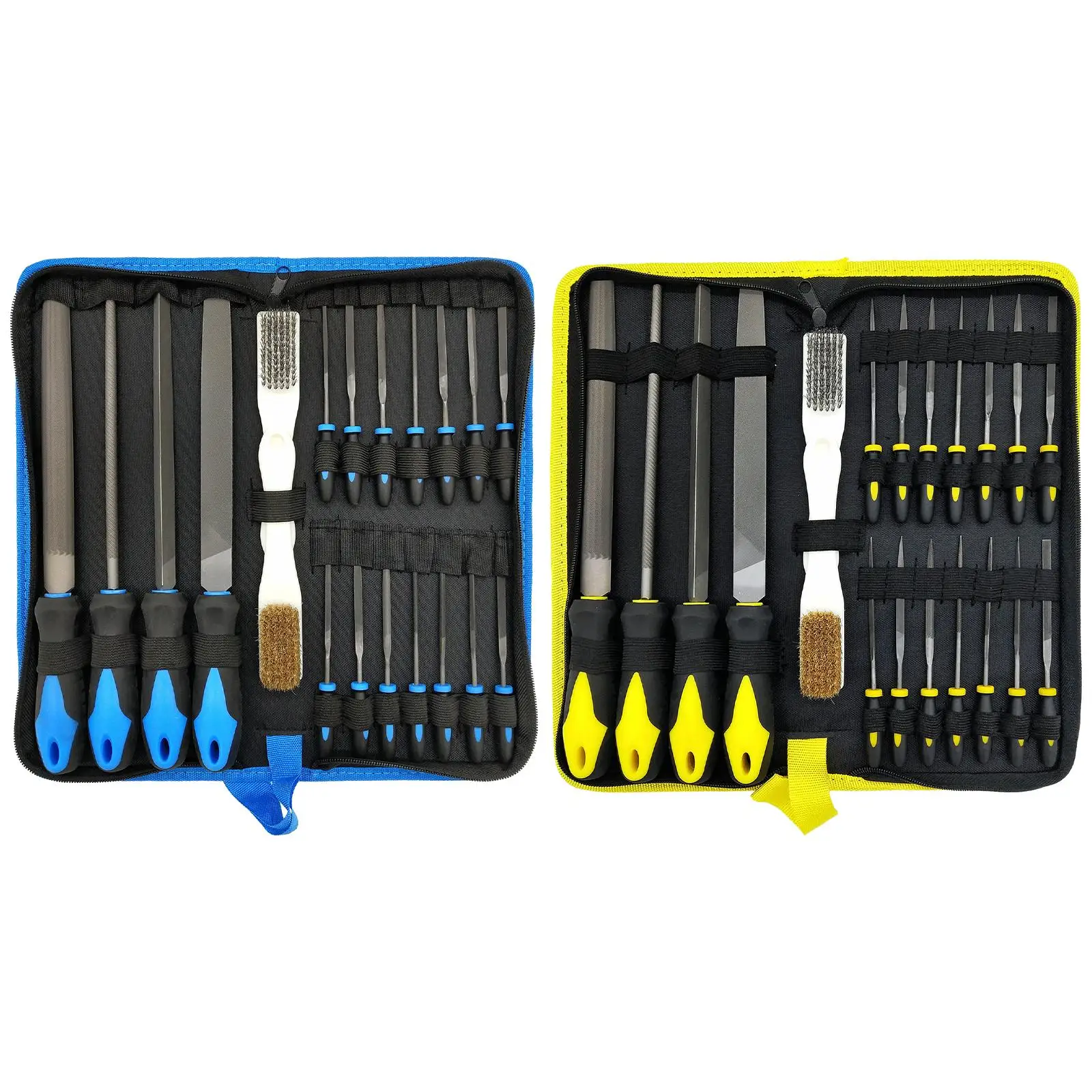 

20 Pieces Steel File Set DIY Portable 14x Needle files Soft Rubber Handle Tools Hand Metal File for Wood Metalwork Plastic Metal