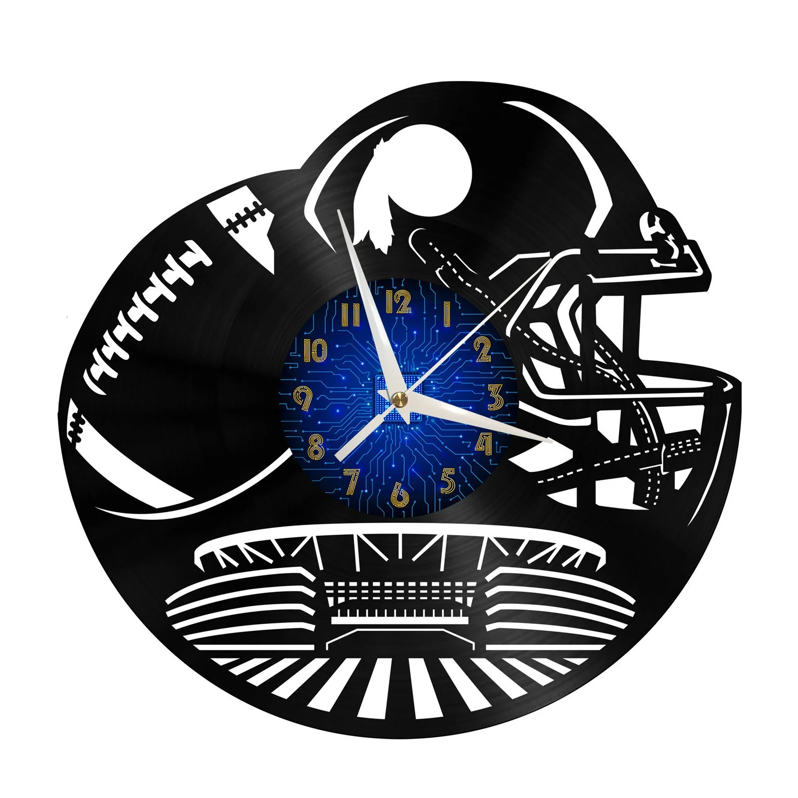 

American football 2 Vinyl Record Wall Clock for Kitchen Wall Decor Wall Art