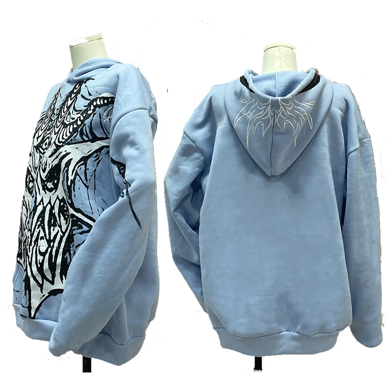 

Y2k Clothes Hoodies Women Vintage Monster Print Hoodie Autumn Casual Oversized Long Sleeve Pullovers Grunge Harajuku Sweatshirts