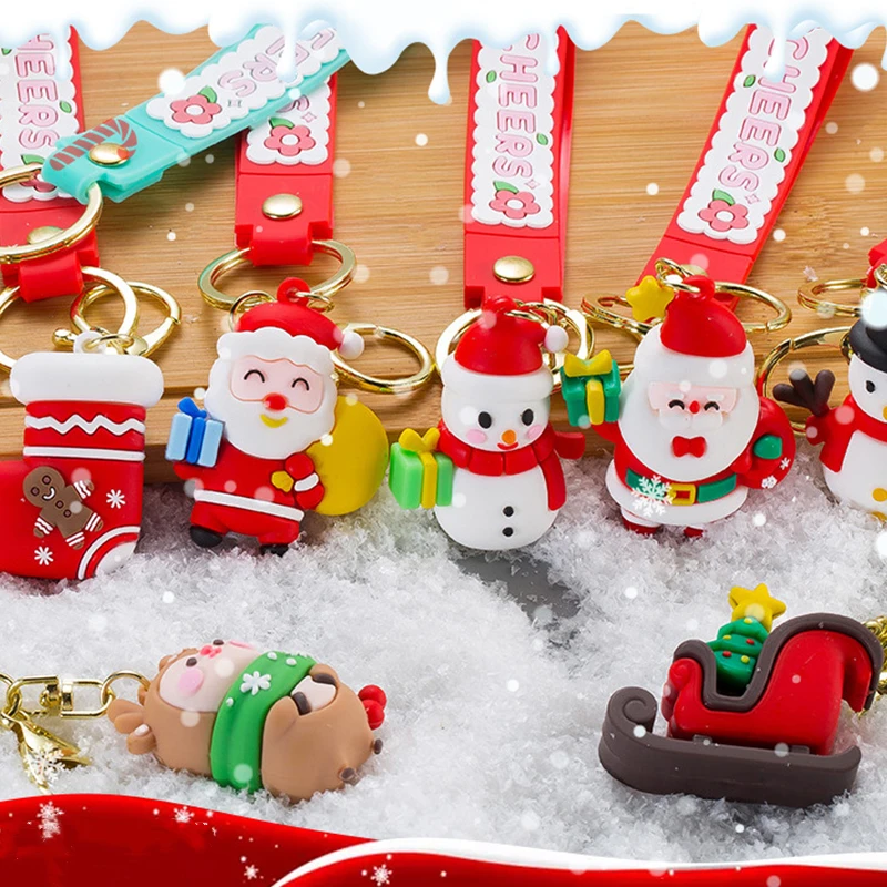 

Аниме творческий мультфильм Санта-Клаус милая Кукла рождественские украшения брелок маленький подарок сумка кулон детский Сюрприз подаро...