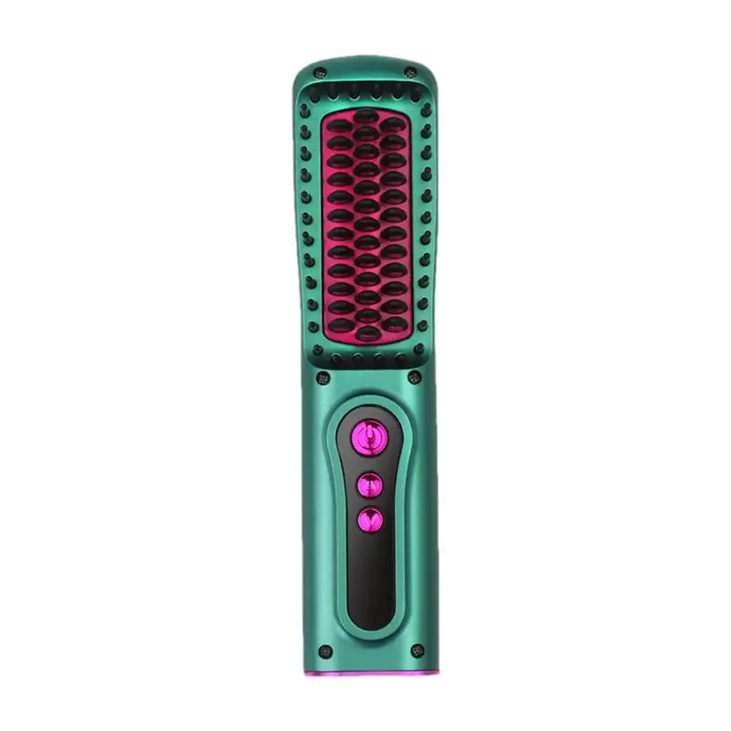 

Cordless Hair Straightener Brush Electric Hair Brush Straightener Quick Heat Up Battery Operated Cordless Hair Straightener For
