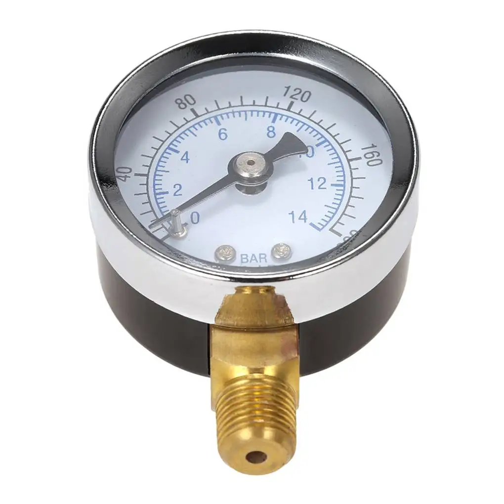 

1 8 Male NPT 0-200psi 0-14bar Pressure Gauge Air Compressor Hydraulic Vacuum Gauge Manometer Pressure Tester