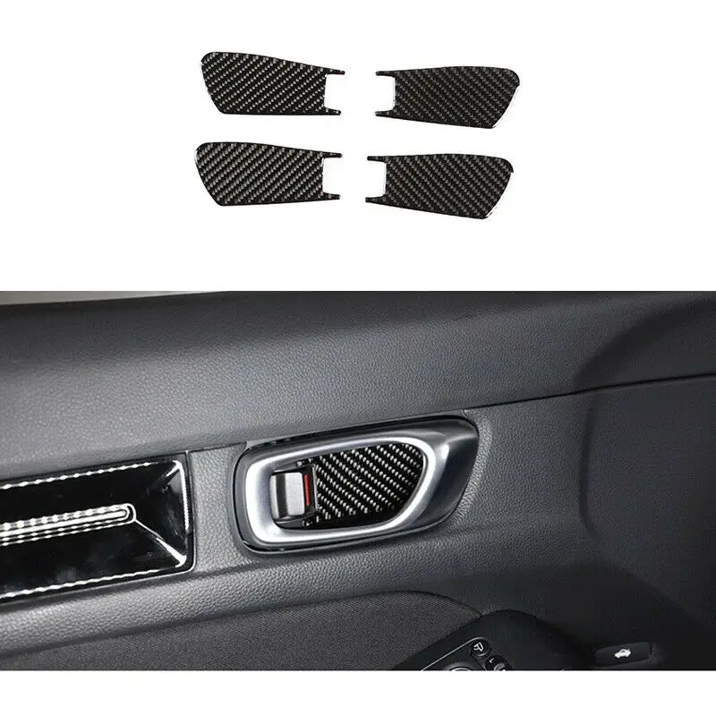 

Real Carbon Fiber Inner Handle Bow panel Trim Cover For Honda Civic 2022+