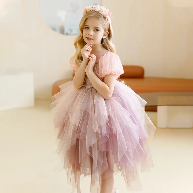 

Toddler Girls Princess Tutu Dress Flower Girls Wedding Sequin Dresses Kids Birthday Party Ball Gown Lush Purple Christmas Dress