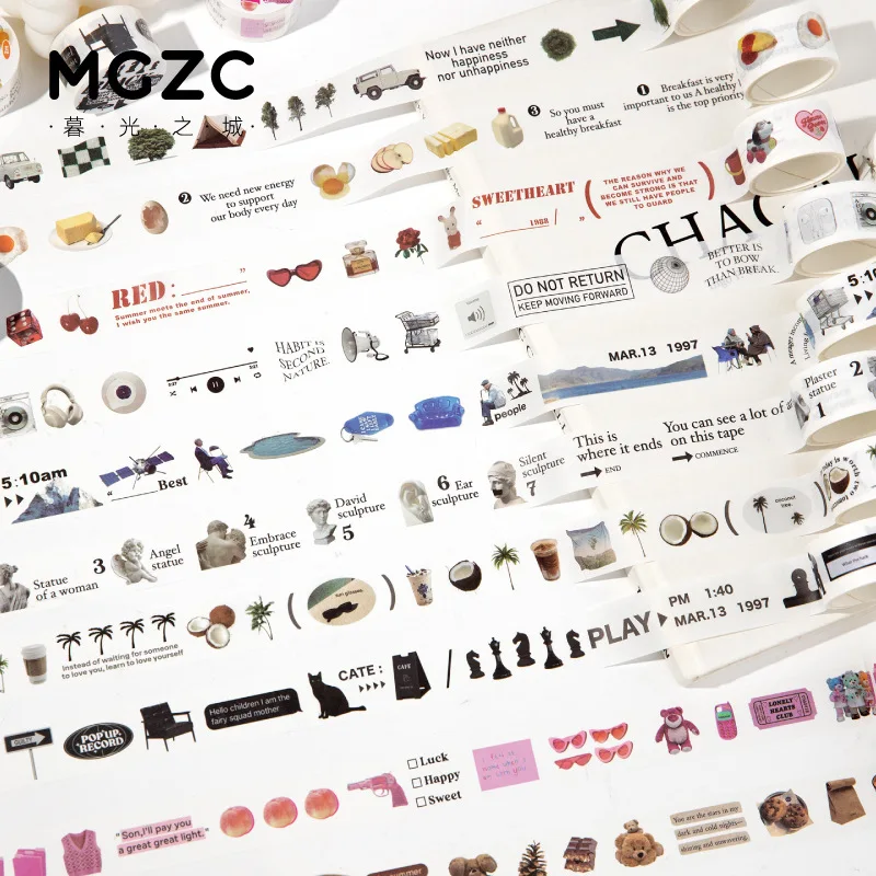 

22mmX2m Romance Washi Adhesive Tape Retro Cute Cartoon Collage Material Journal Tape