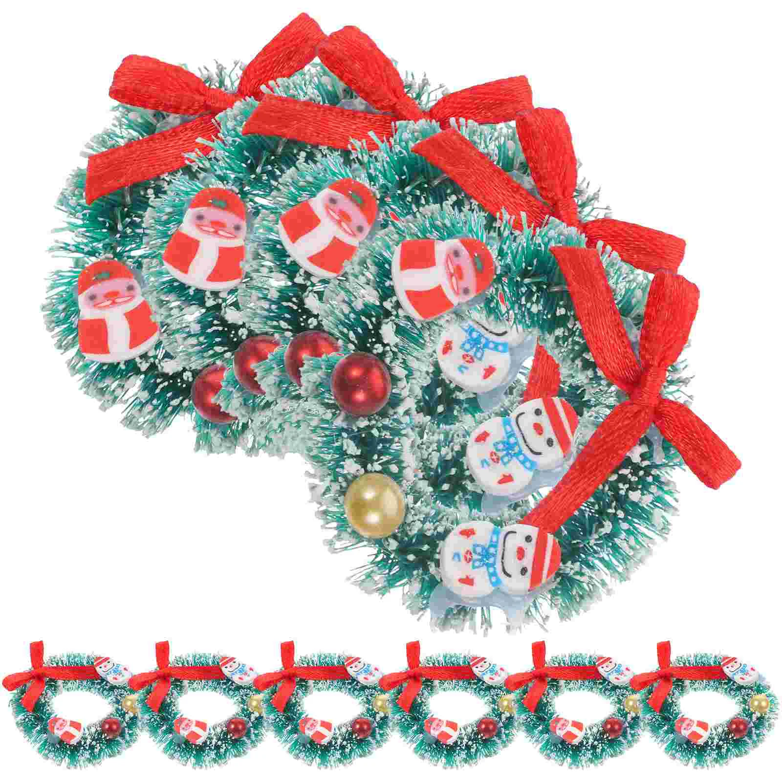 

10 шт. мини-фигурка венка, рождественские украшения для микроландшафта, ремесла, миниатюрная смола для пожилых