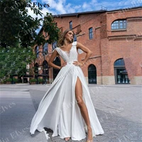 exquisite a line wedding dress for women 2022 v neck boho bridal dress robe de mari%c3%a9e backless bridal gowns vestido de novia