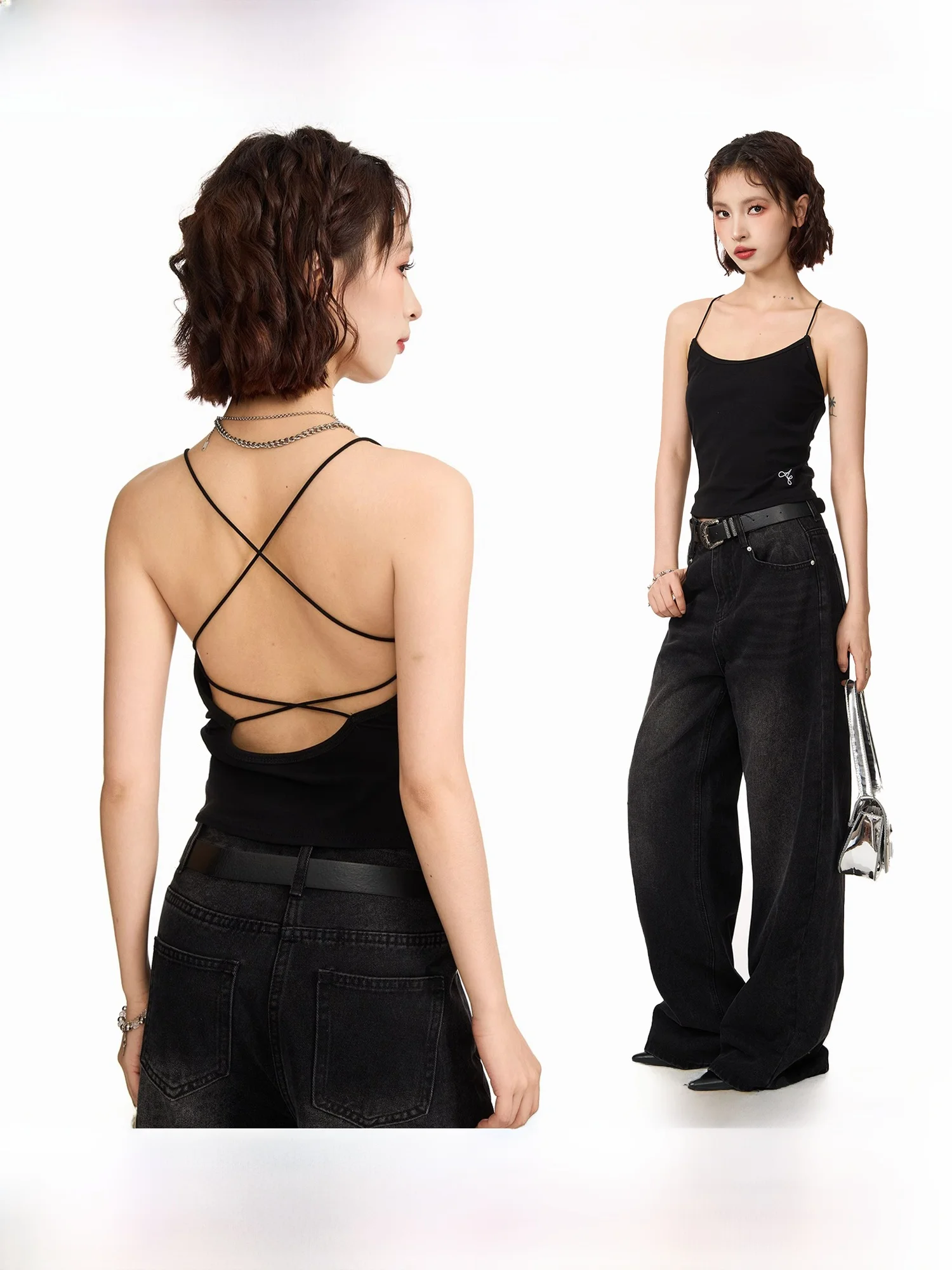 Американский популярный черный бюстгальтер на бретельках с нагрудной