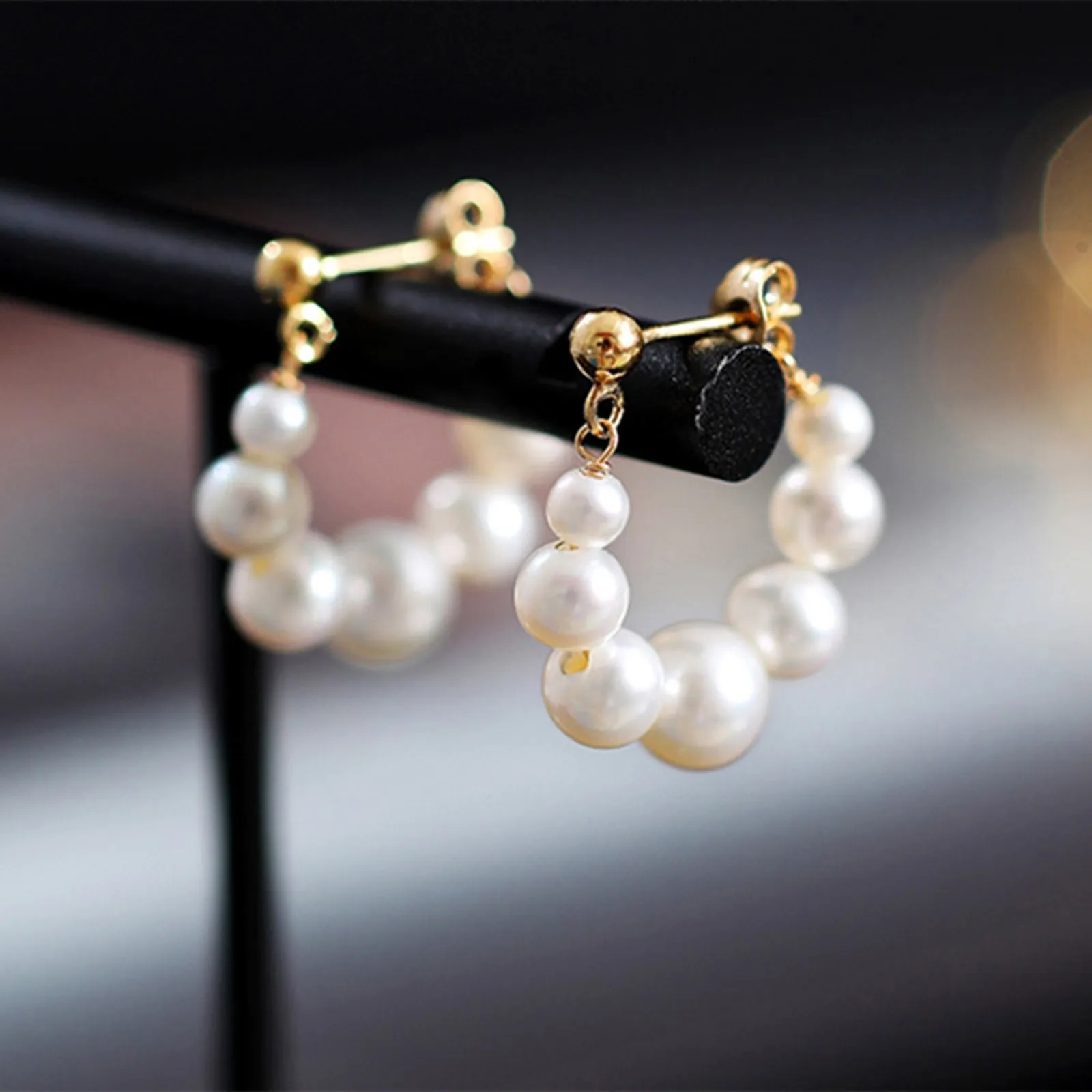 

Earrings Temperament Pearl Earrings Fashion Light Luxury All Match Women's Earrings Pink Heart Earrings for Women