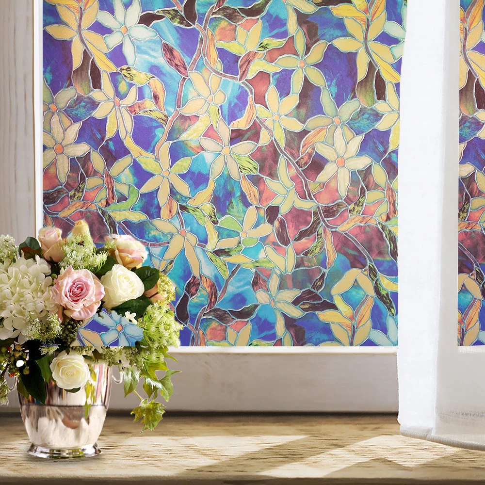

Width 45/90 cm Frosted Decorative Window Film Htv Vinyl Static Adhesive Privacy Window Covers Stained Blackout Glass Stickers