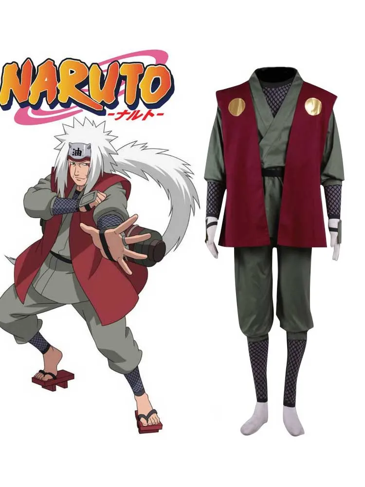 Костюм для косплея Jiraiya из аниме Наруто ренеэхо кимоно рубашка и штаны взрослых