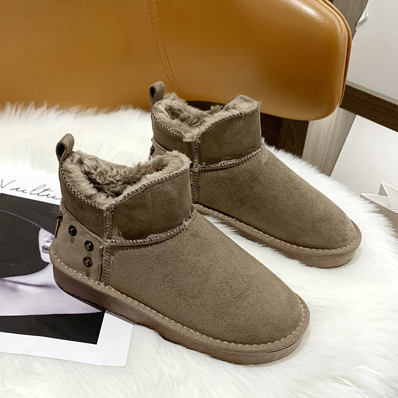 

Australian Classic Women's Ankle Boots Thick Plush Warm Winter Boots Women Snow Boots Cow Suede Ladies Shoes Girls