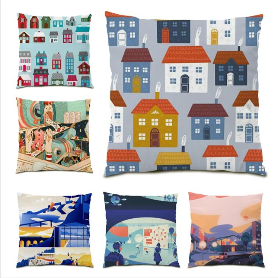 

Velvet Cushion Cover 45x45 Poster Luxury Living Room Decoration Modern Stripe Plaids Print Throw Pillow Covers Sofa Square E0185