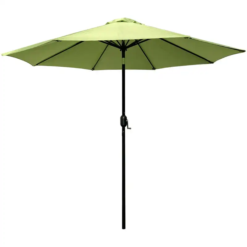 

9 Feet Crank & Tilt Patio Umbrella-Green for Outdoor Beach Garden