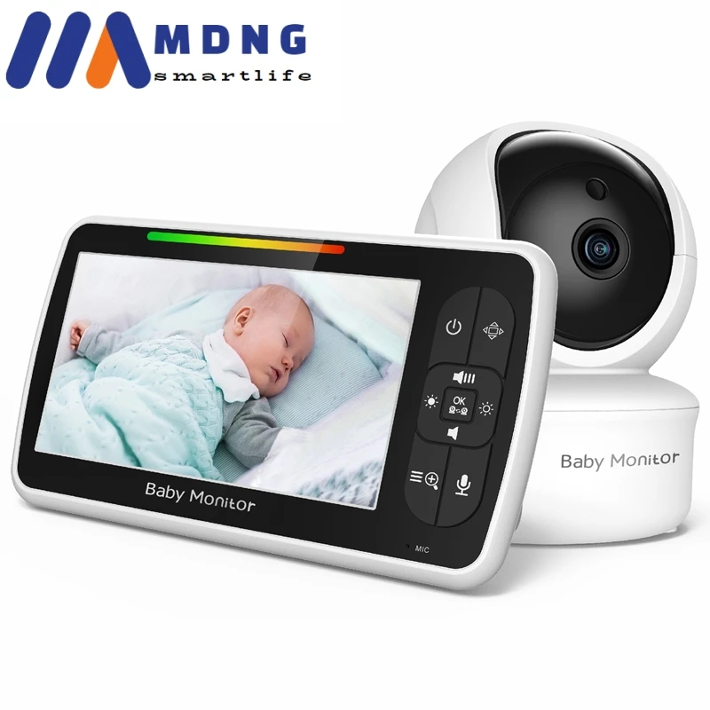 New 5 Inch Lullabies Video Baby Monitor with Camera and Audi