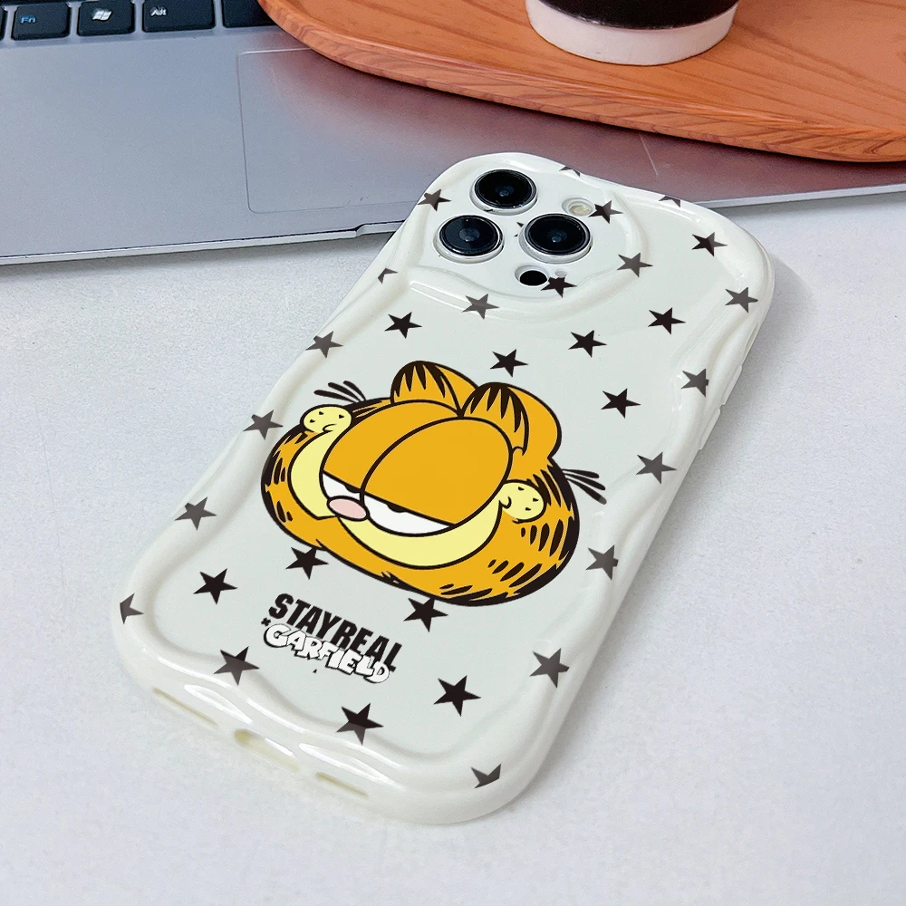 Чехол для телефона Cartoon Cat G-Garfields Samsung Galaxy S25 S24 S23 S22 S21 Ultra Plus 5G S20 FE 3D Creamy Wave Soft Cover Funda
