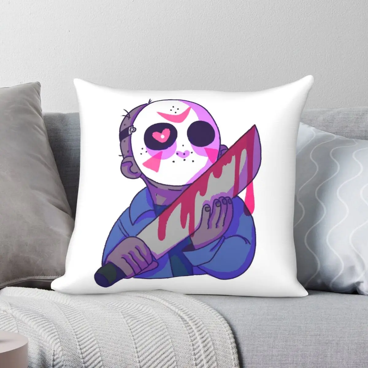 

No Life In His Eyes Square Pillowcase Polyester Linen Velvet Creative Zip Decor Throw Pillow Case Bed Cushion Cover 45x45