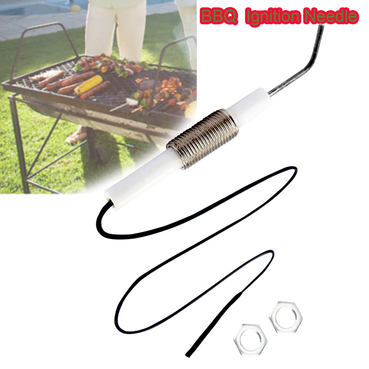 

30cm / 11.8in Spark Ignition Wire Needle Probe Electrode Ignition Accessories for BBQ Grill HeaterIgniter Electrode