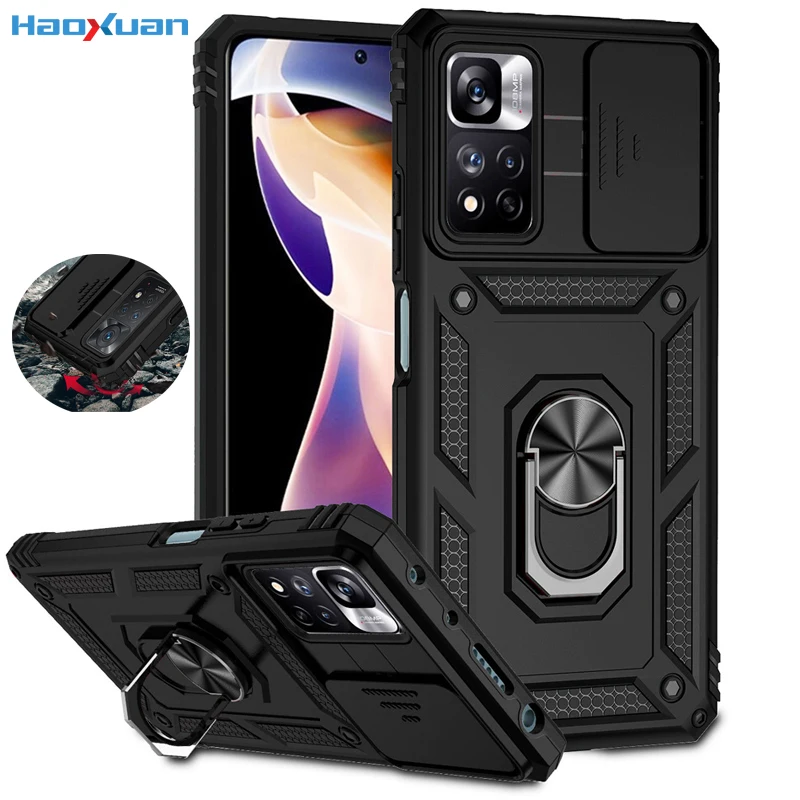 

Shockproof Phone Case For Redmi Note 8Pro 9S 9 Pro Max 10 11 11S 11Pro Push Window Ring Protective Cover For Redmi 10 Prime 9A