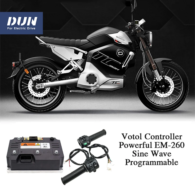 

VOTOL 6KW-8KW EM260 Boost 300A PMSM Programmable with Regen Charge Function with T08 Throttle for QS In-Wheel Mid-Drive Motor