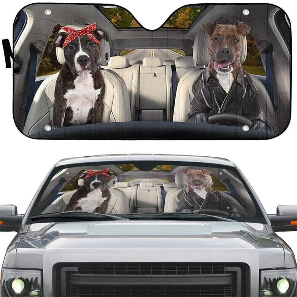 

imageflygood 3D Animal Printing Car Windshield Sun Shade, Front Window Sunshades, Blocks UV Rays Sun Visor Protector, Sunshade