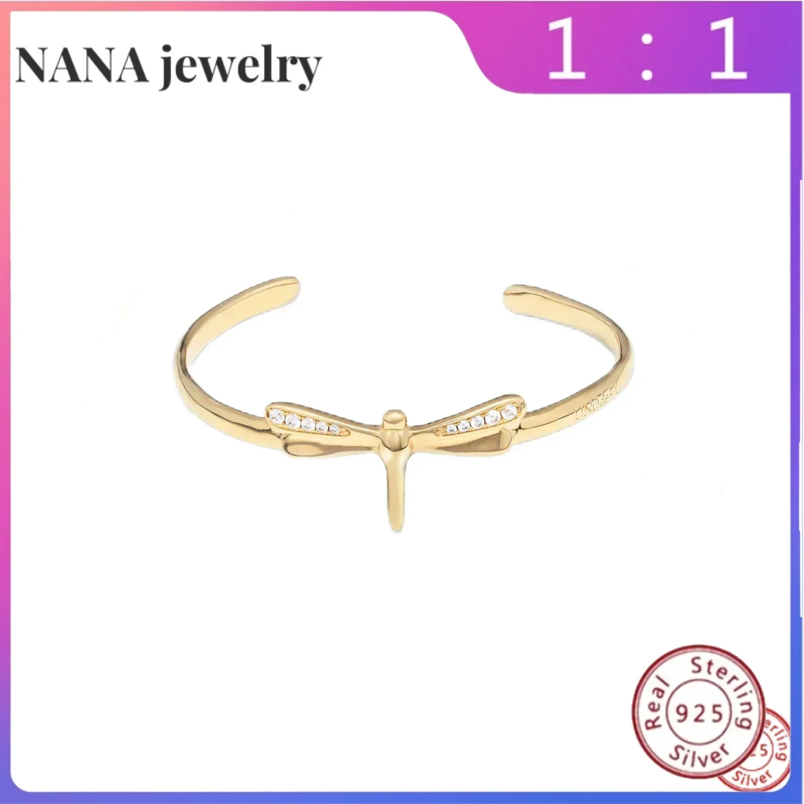 Unode50 Женский Открытый Браслет-манжета Со Стрекозой Элитные Настраиваемые